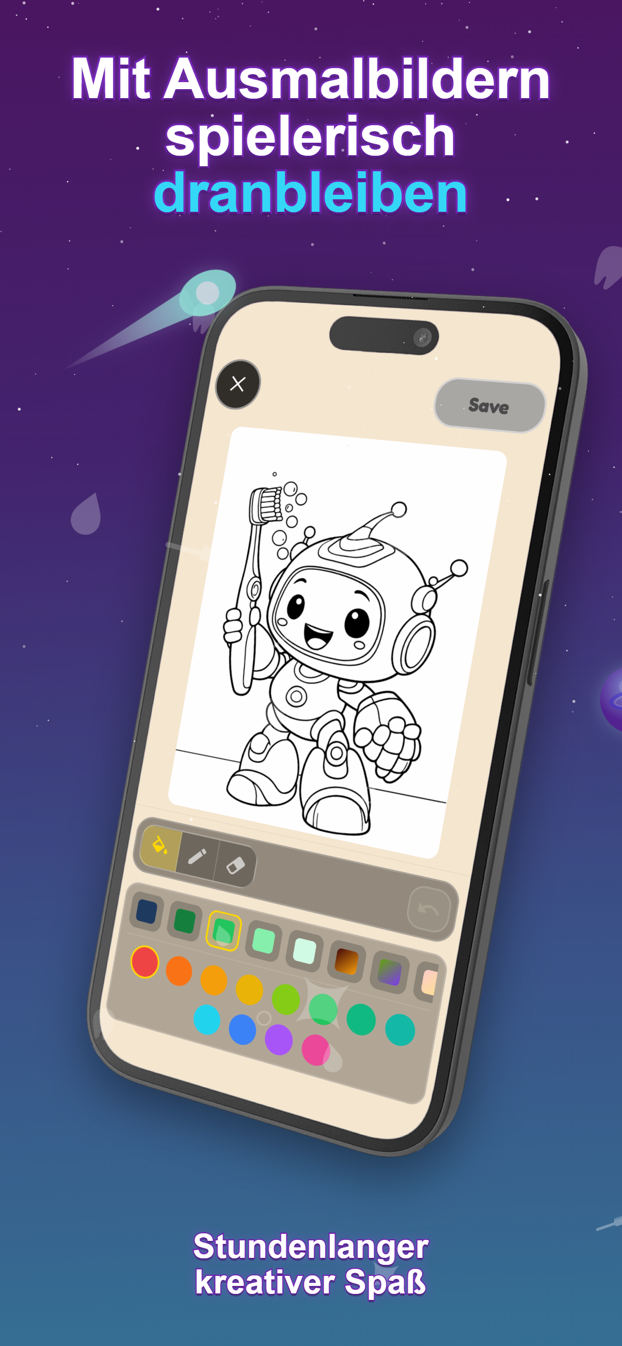 Ticko app coloring reward screen