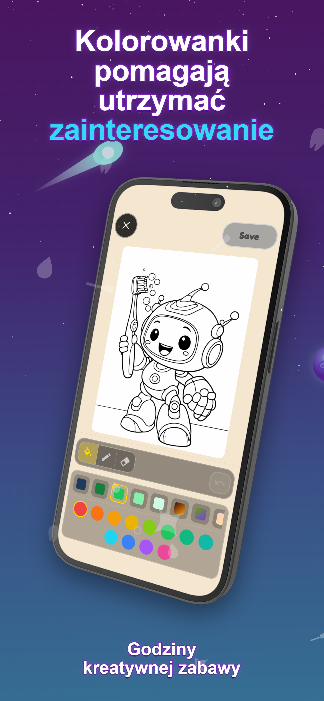 Ticko app coloring reward screen